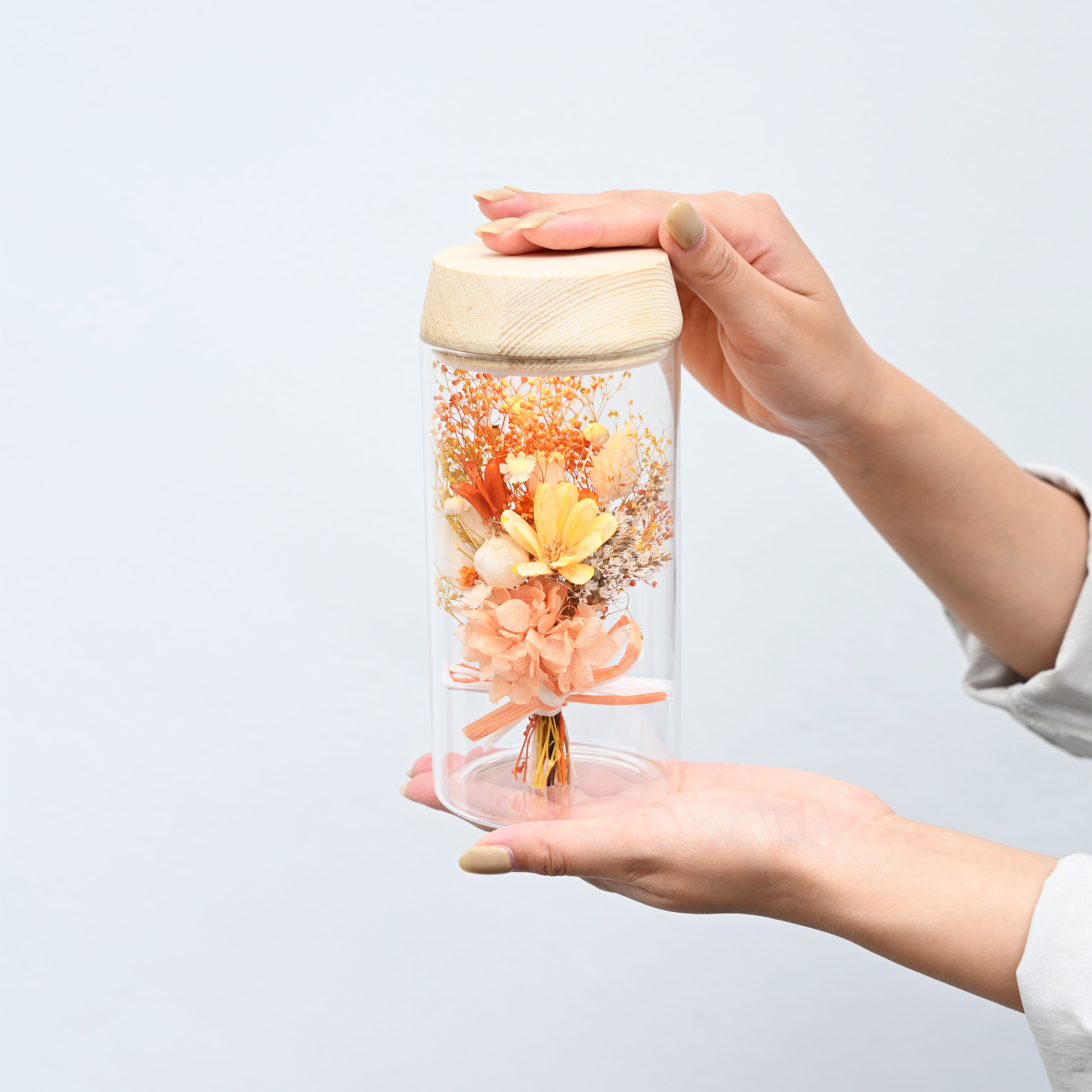 おまかせオレンジ系】LEDボトルフラワーMサイズ | Calon DRY FLOWER