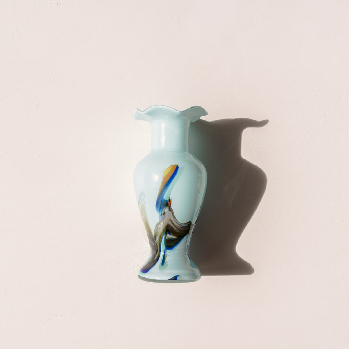 Watercolor Pattern Vase (Milky Blue)