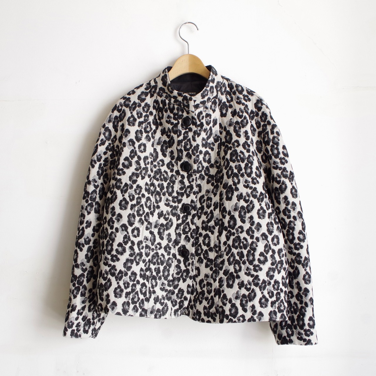 SINME レオパードジャケット　ホワイト×ブラック