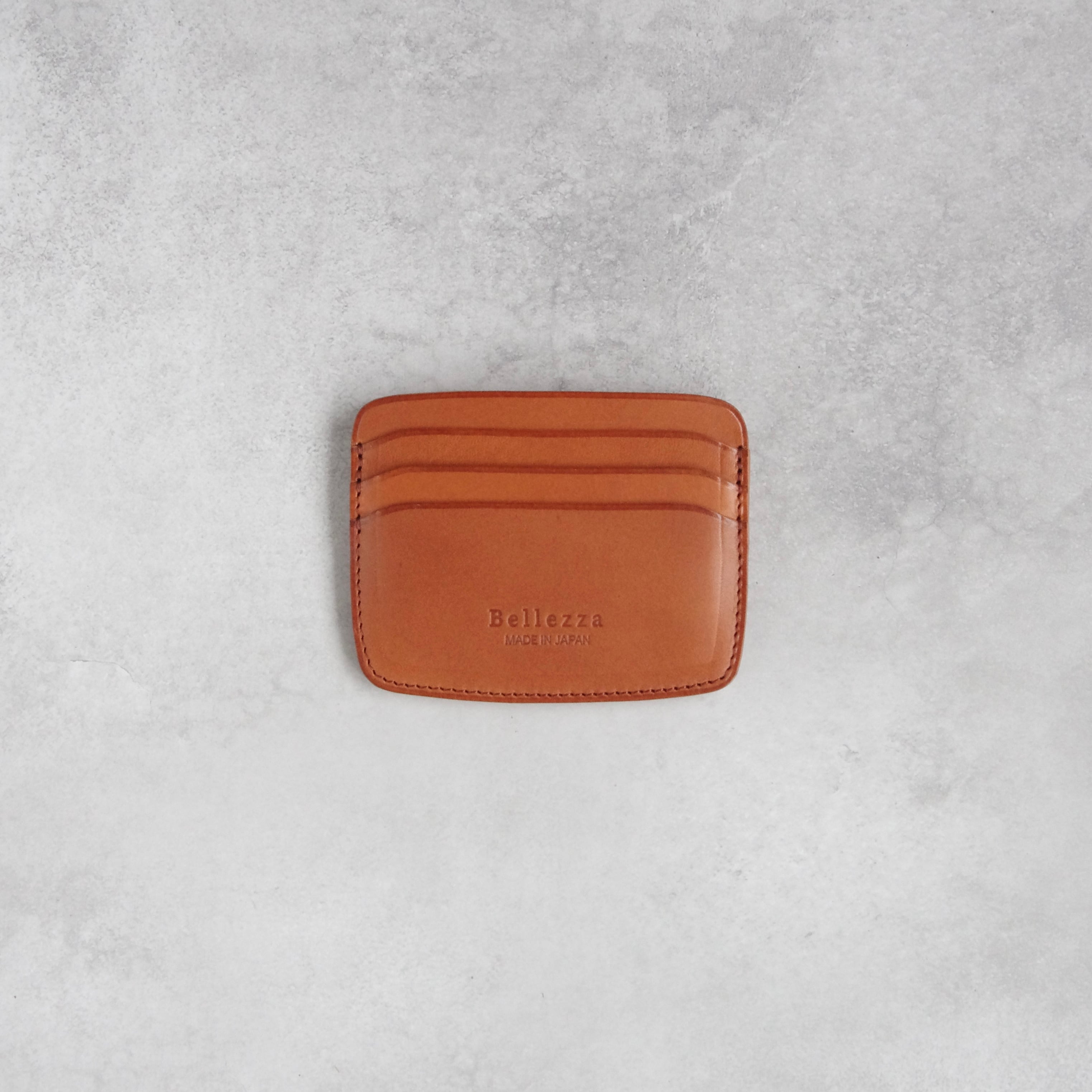 カードケース】仕切り付き 札入れ コンパクトサイズ コニャック