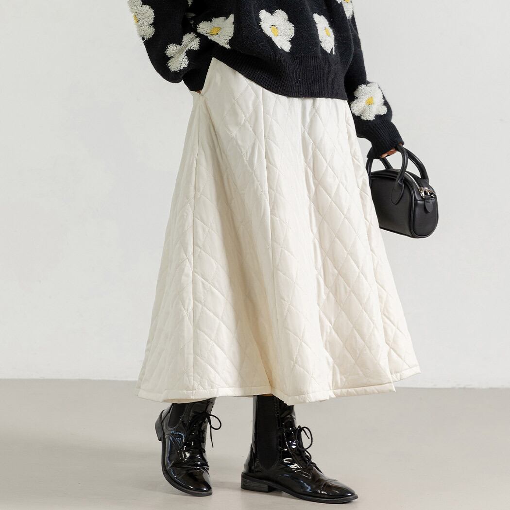 宅配便】中綿キルティングフレアスカート／skirt034 | DAY CLOSET