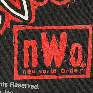 【DELTA PRO WEIGHT】nWo プロレス プリント ロゴ Tシャツ t-shirt  半袖 黒 X-LARGE プロレスラー new world order ビッグサイズ us古着