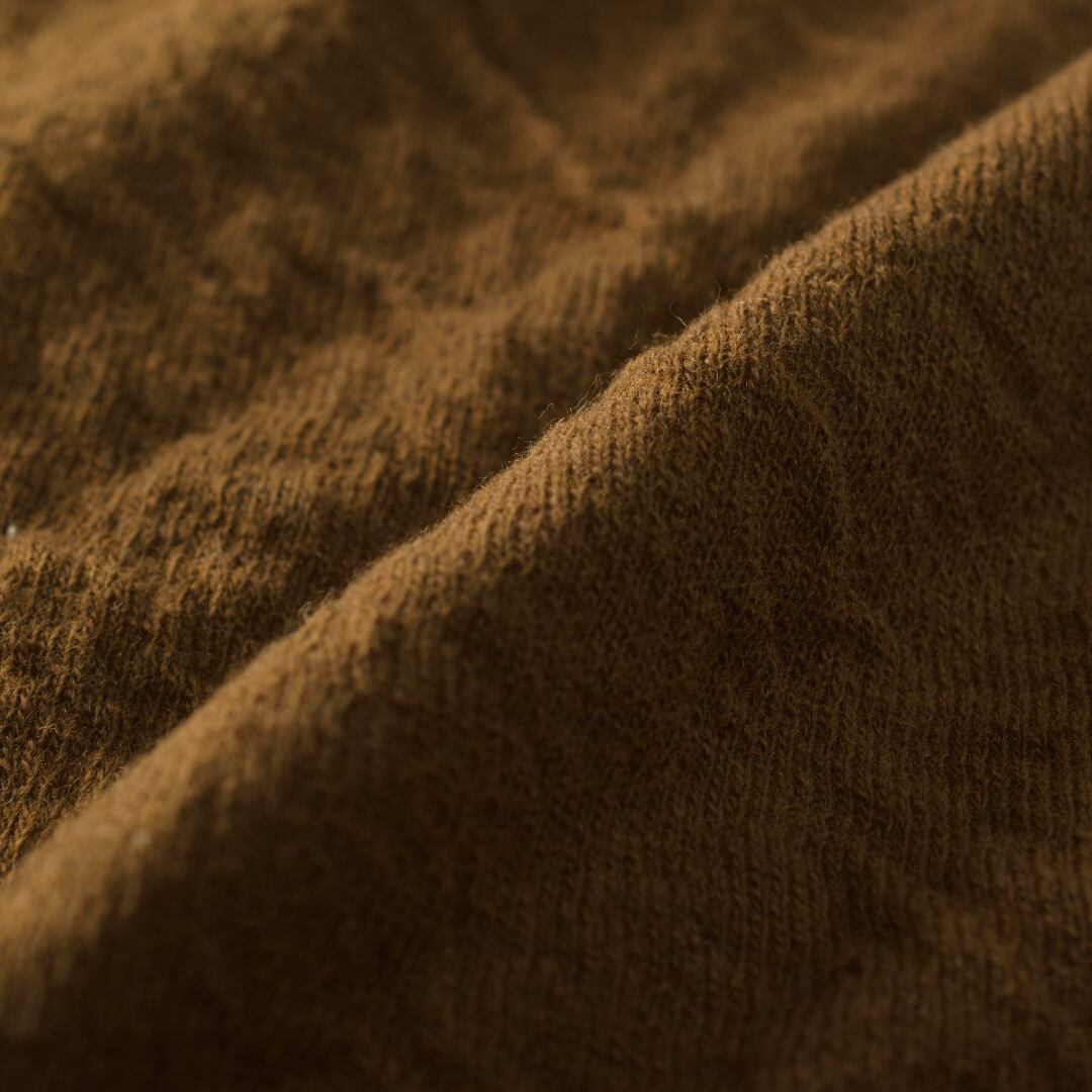 prit プリット ウールコットン接結タートルワイドボディプルオーバー・ブラウン