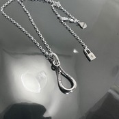 OPEN TEARDROP with BLACK DIAMOND NECKLACE / オープンティアドロップブラックダイヤモンドネックレス