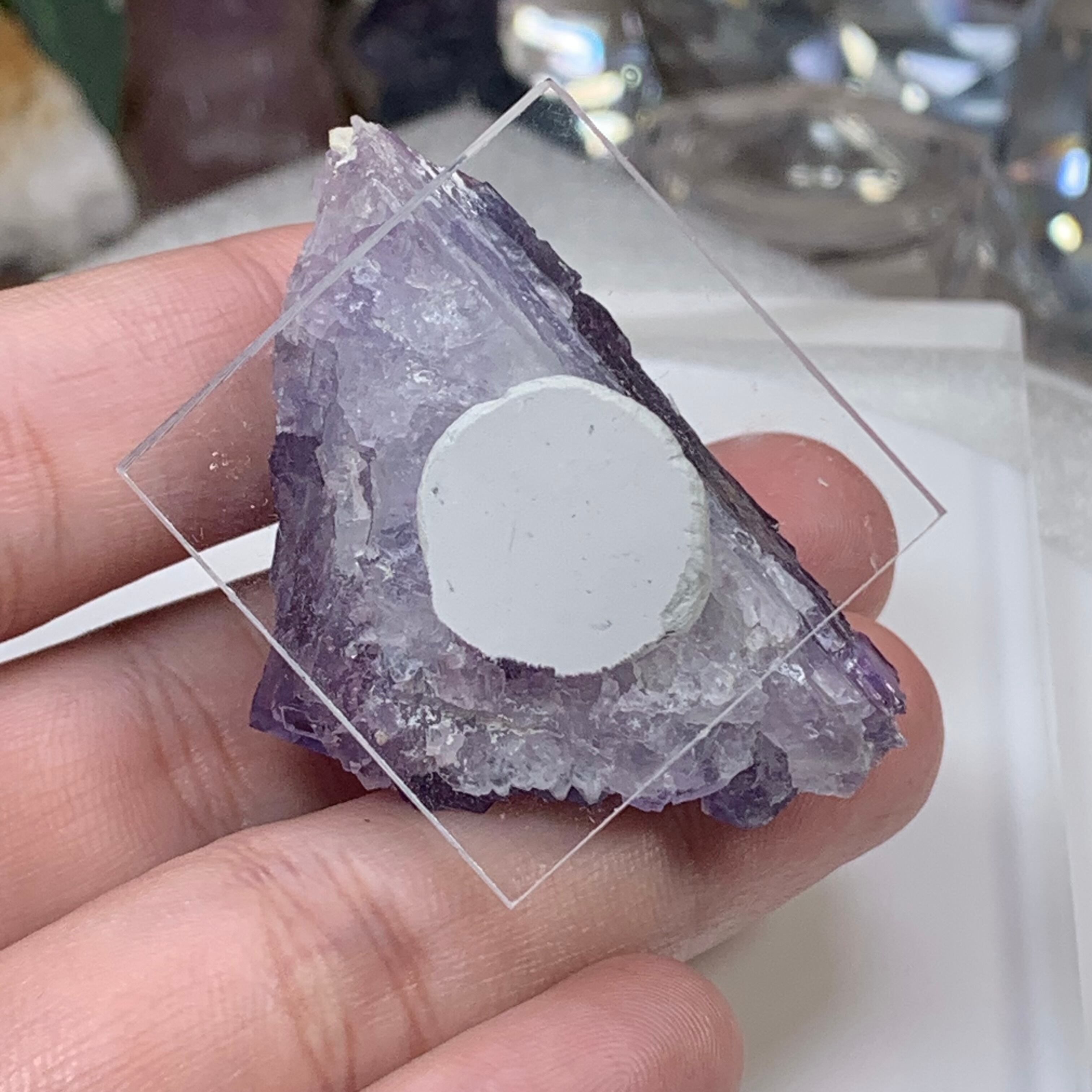 3.結晶美☆透明度あり☆パープルフローライト原石クラスター