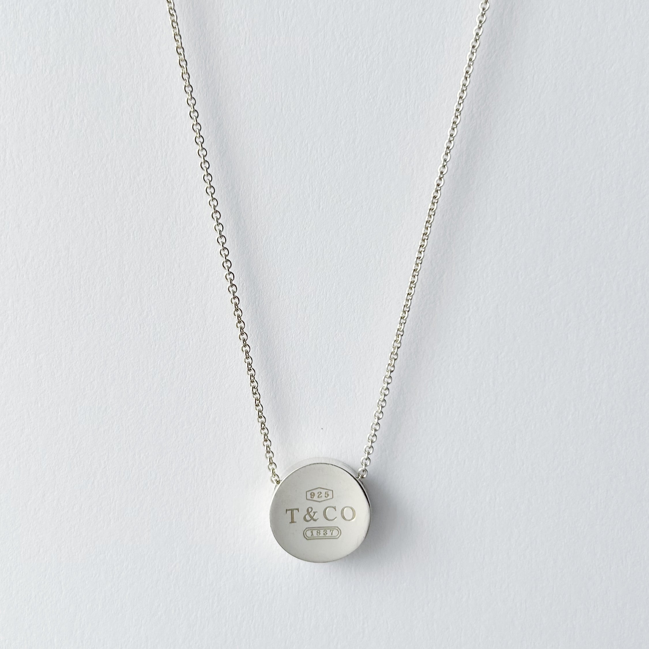 【T7075】Tiffany&Co. 1837 コンケーブサークルネックレス/silver925/ティファニー/ネックレス