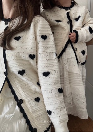 【予約】heart knit cardigan / milou's select