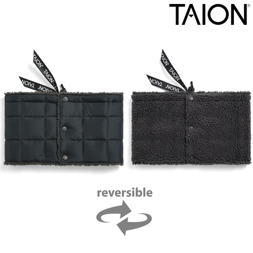 TAION タイオン マウンテン リバーシブル ダウンネックウォーマー 800FP ダウン95% ボア マイクロリップストップ アジャスター付き 防寒 保温 ユニセックス TAION-R203MT D.GRAY×CHARCOAL