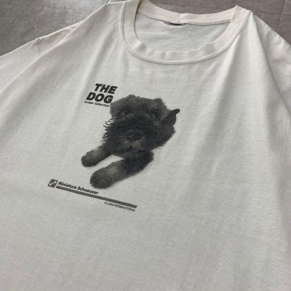 レア ミニチュアシュナウザー 犬 子犬 Tシャツ 00s 90s ビンテージ 