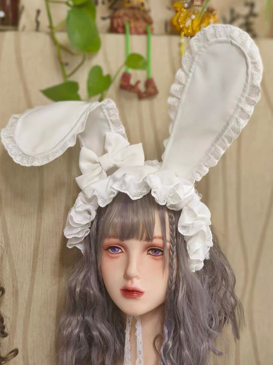 うさぎ 兎 兔 フリル レース 薔薇 ハット バラ ハート BB帽 リボン