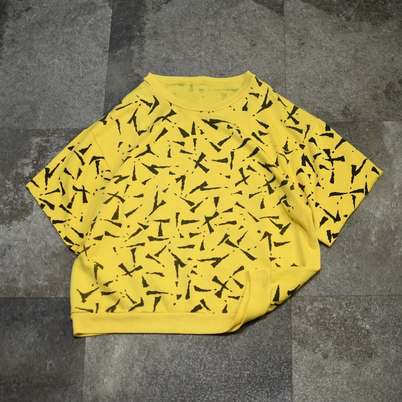 pattern cut off half sleeve sweat