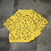 pattern cut off half sleeve sweat