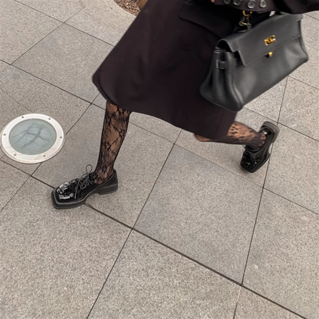 スクエアトゥレースアップシューズ　10772