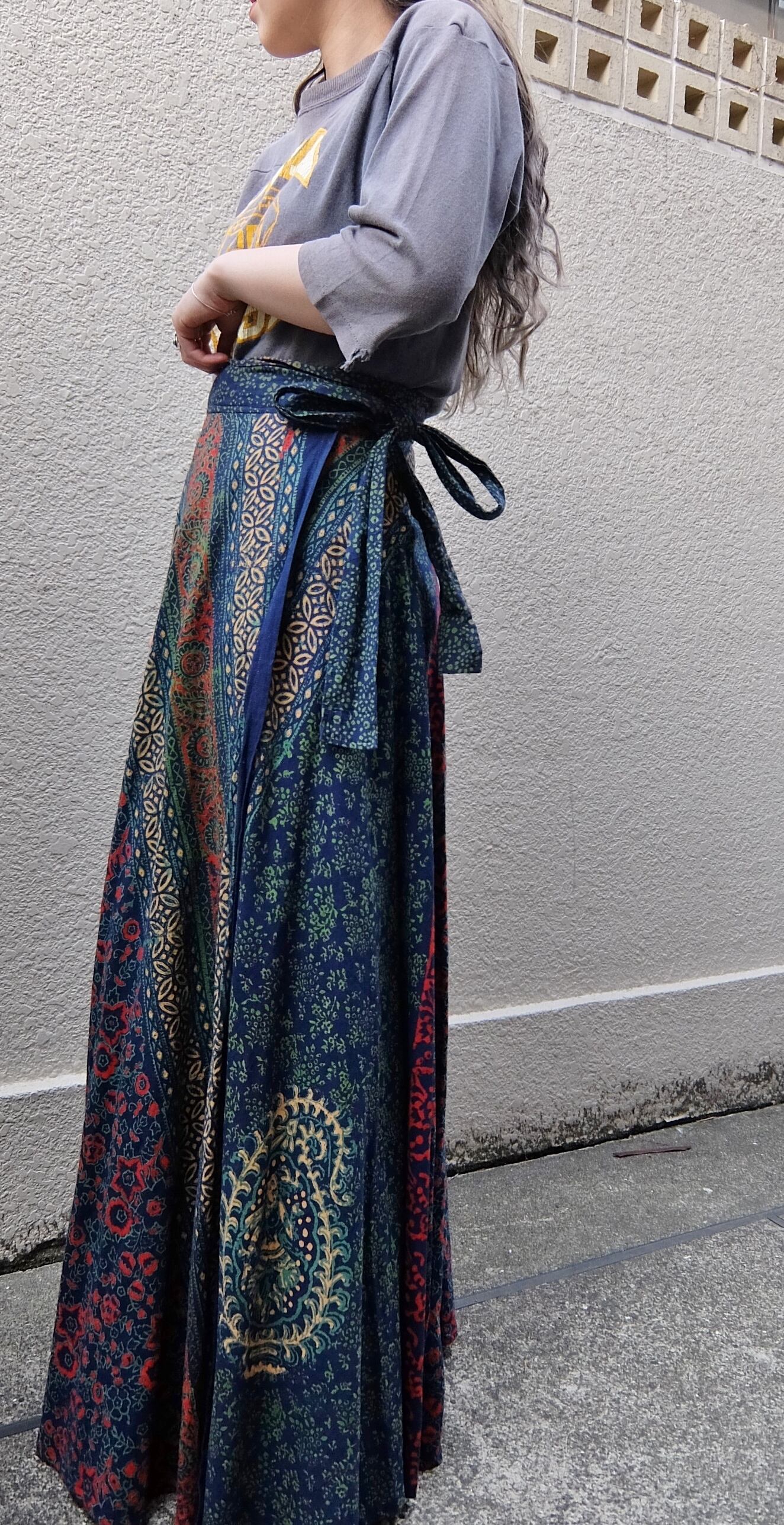 70's Indian wrap skirt/70年代 インド綿 ラップ スカート 70's Indian wrap skirt/70年代 インド綿 ラップ スカート