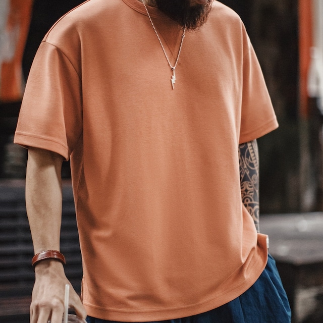 ラウンドネックカジュアル半袖Tシャツ 260190