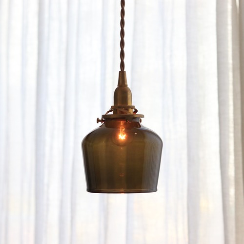 【照明】吹きガラスのペンダントライト　抹茶