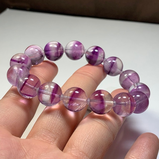 A43.パープルグラデーションフローライト ブレスレット