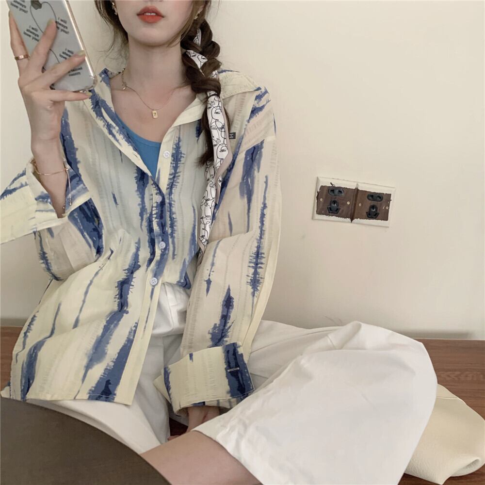 スタイルシャツ サマースタンダード ロング レトロ 夏物 モンロー50754106984