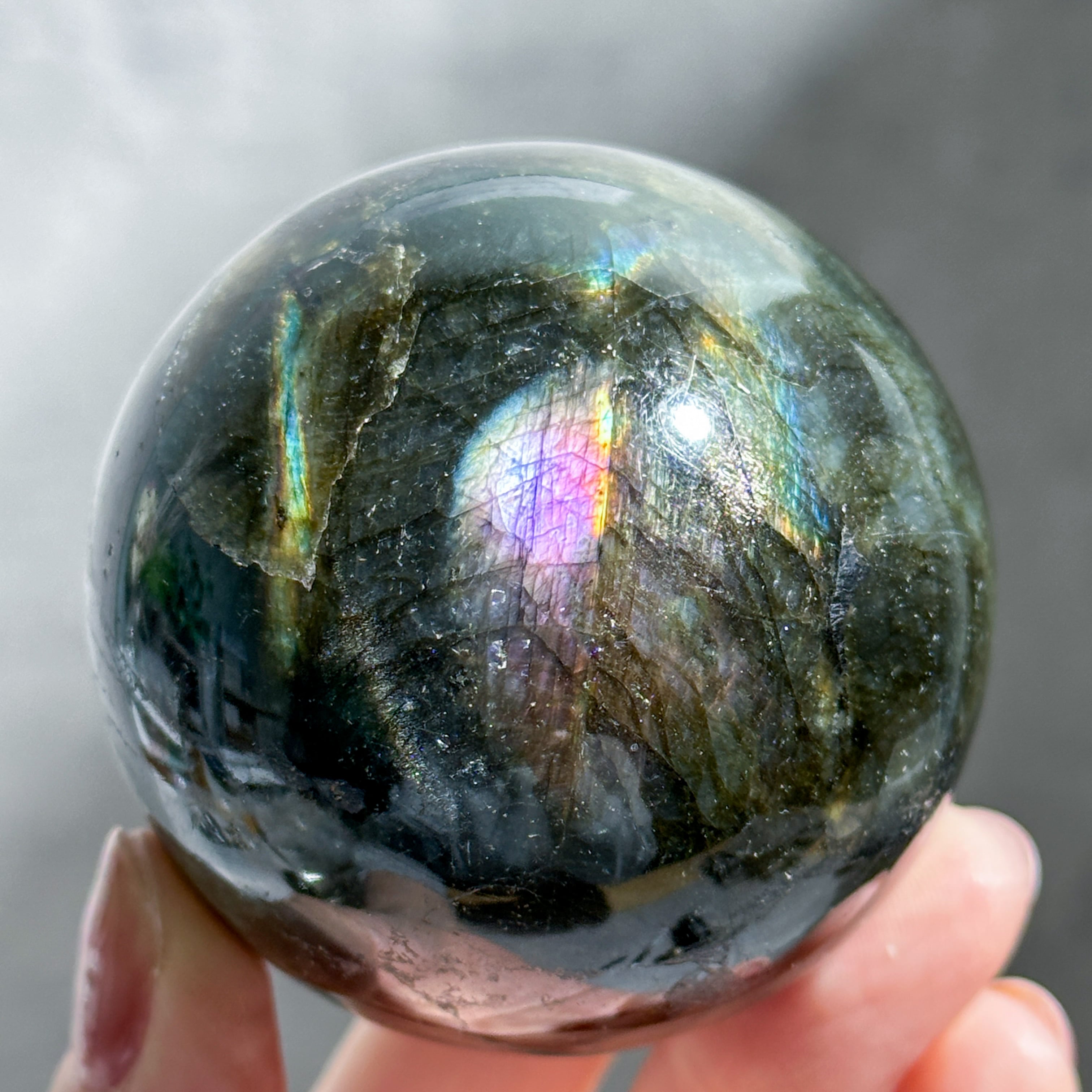 ラブラドライト スフィア 43◇ Labradorite Sphere ◇天然石・鉱物