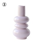 花瓶│ニュアンスラベンダー 陶器フラワーベース 2タイプ│北欧モダン インテリア雑貨 生花・ドライ対応 エレガント曲線デザイン