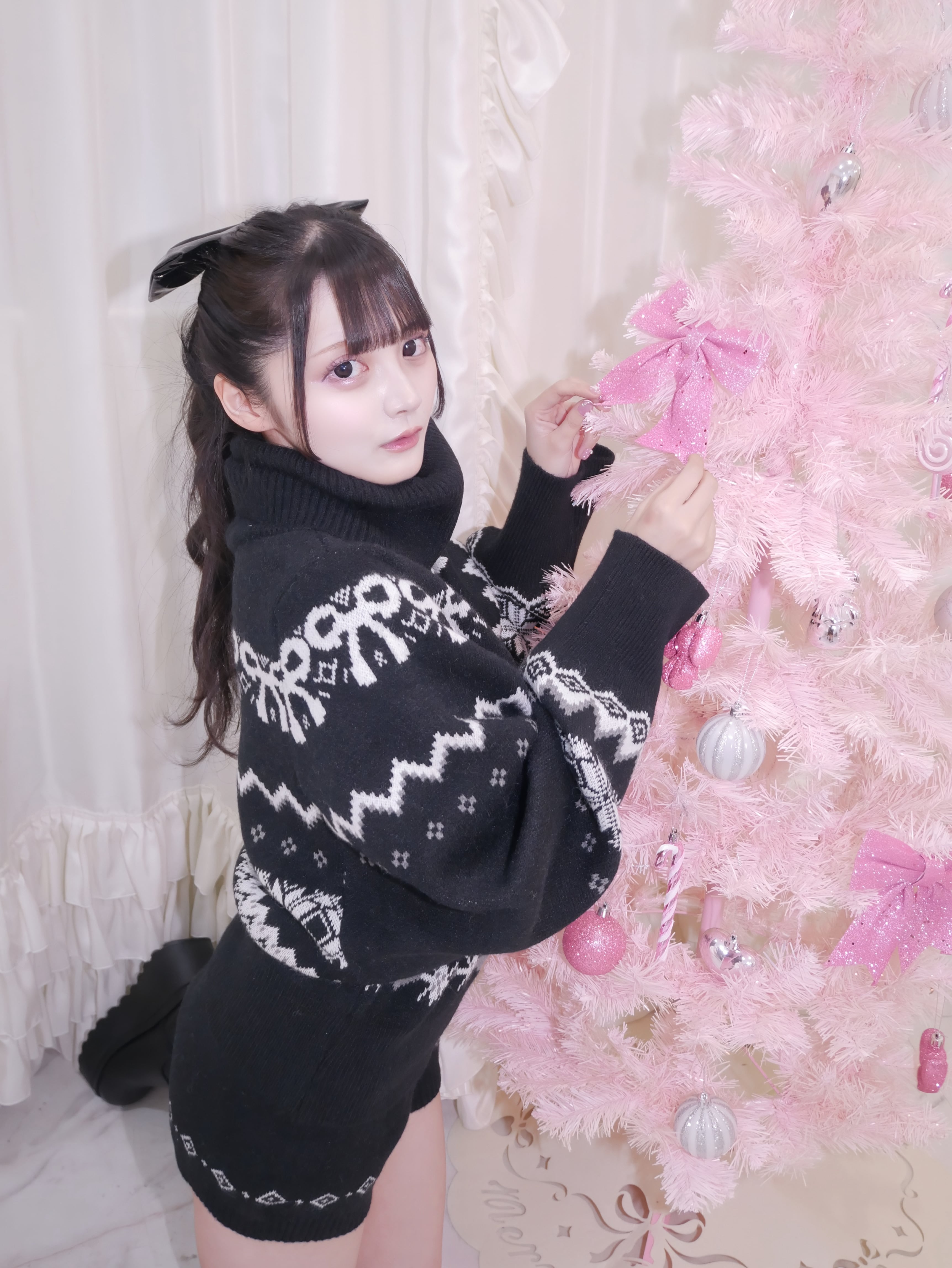 ribbon nordic knit set up