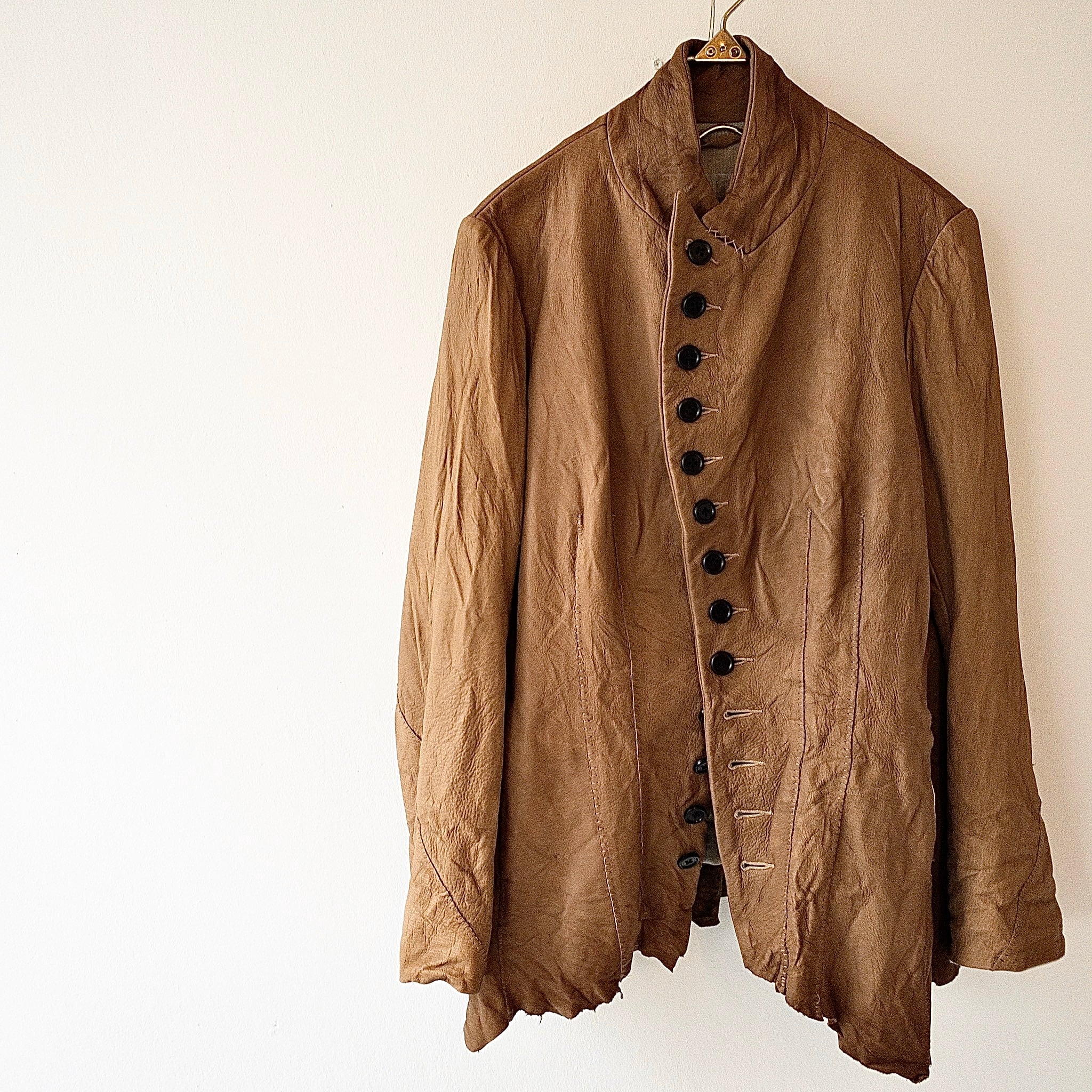 hallelujah リネンライトコート 12.鹿革ジャケット col, Beige | リネン服とオーロラシューズ