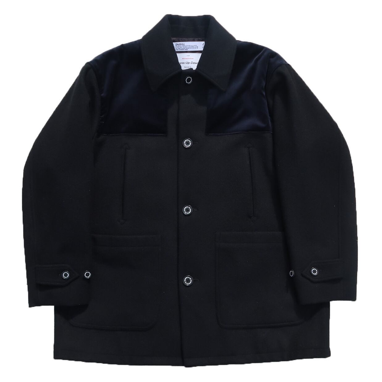 DAIRIKU 23AW Velvet&Melton Oversized Donkey Jacket (Black) | Moore