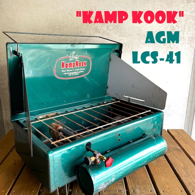 AGM KAMPKOOK NO.3 アメリカンガスマシーン ビンテージ コンパクトツーバーナー ストーブ フルオリジナル 完全分解清掃 点火良好 超希少 1920年代 ハンドポンプ付属