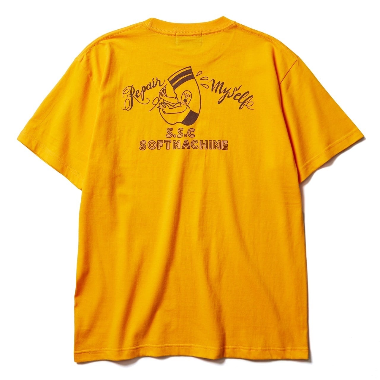 SURFSKATECAMP × SOFT MACHINE #Repair Tee Yellow