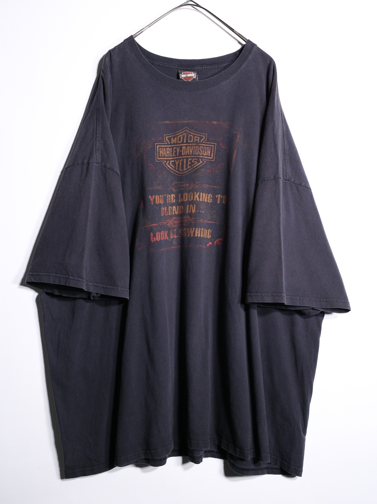 "Harley-Davidson" XXXXXL super over silhouette faded logo graphic tee - 8