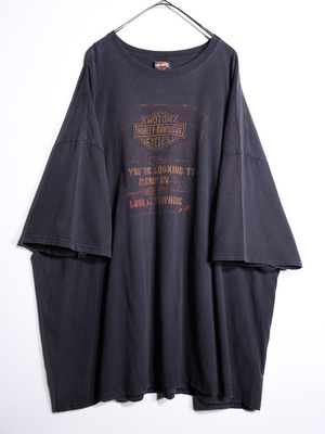 "Harley-Davidson" XXXXXL super over silhouette faded logo graphic tee