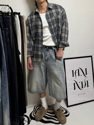 Vintage Bermuda Washed Denim Jorts [4color]