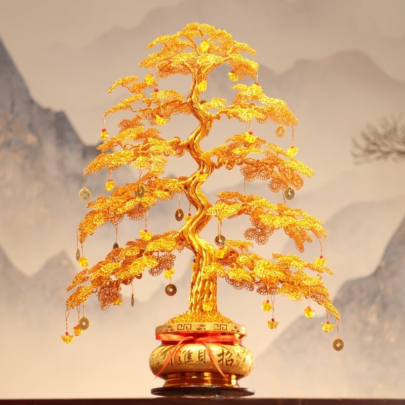 招財樹 瓢箪 ひょうたん 置物 金色 黄金 財 金運 厄除 風水 開運 縁起