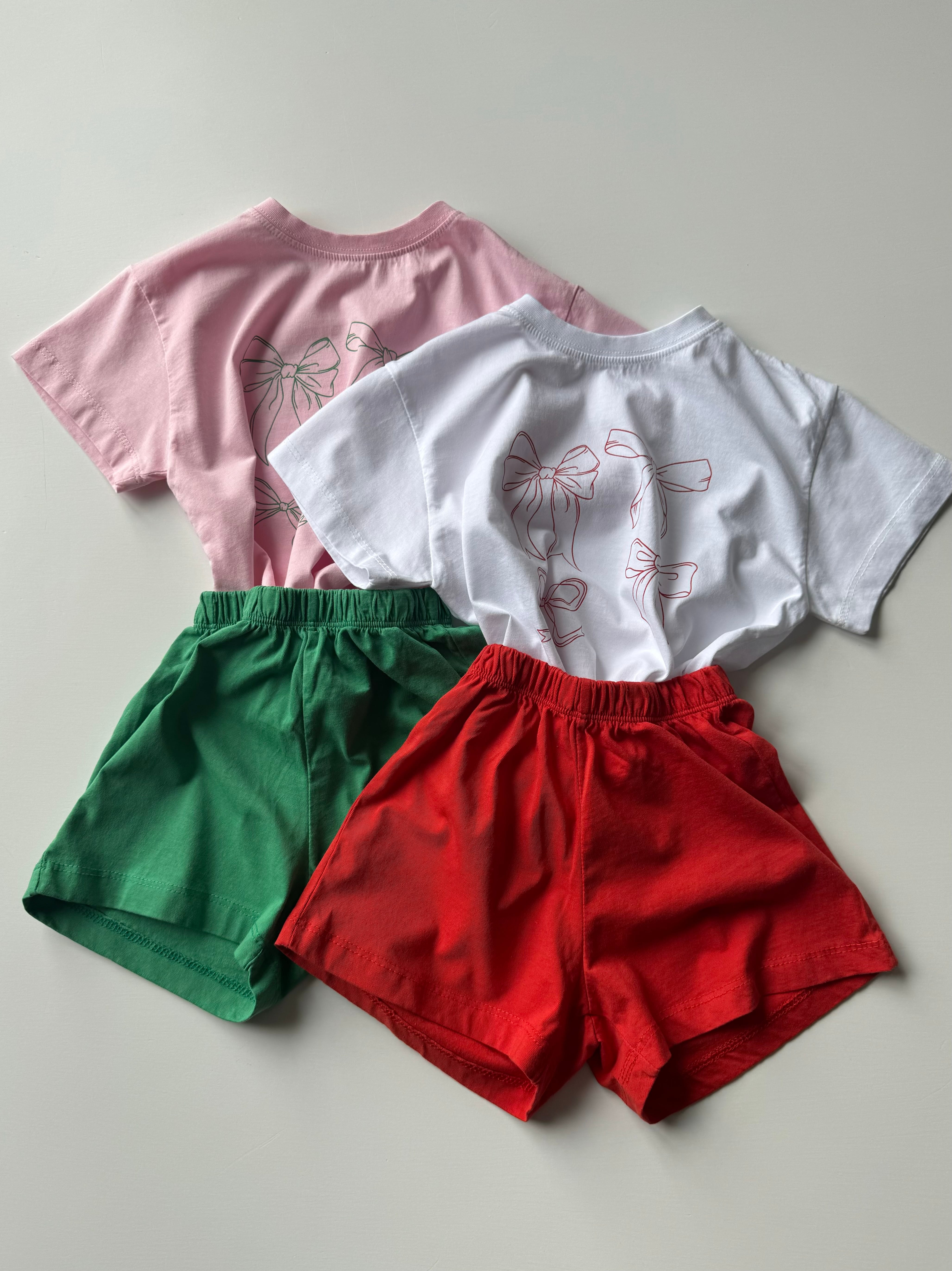 リボンTee&ショートパンツ set up(90・100cm)3668