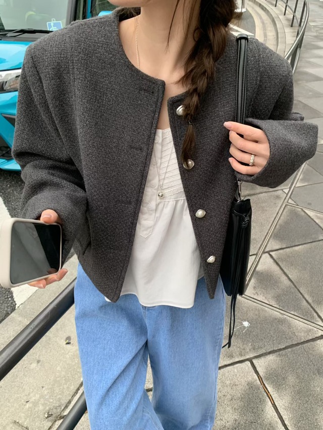 (予約) mellounge  / In-con-tweed jacket 2color