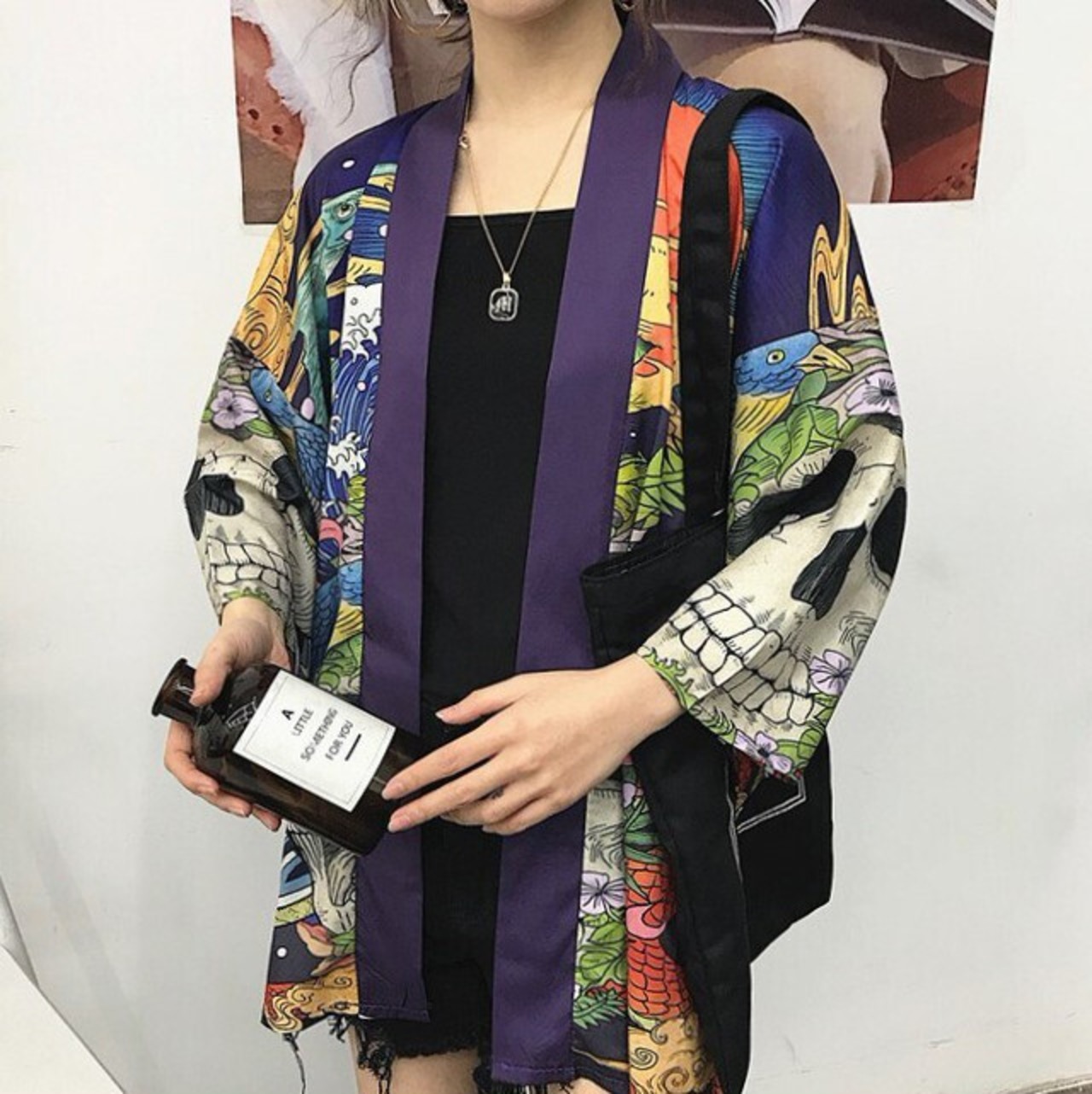羽織 スカル柄 】modern kimono style haori cardigan skull design 