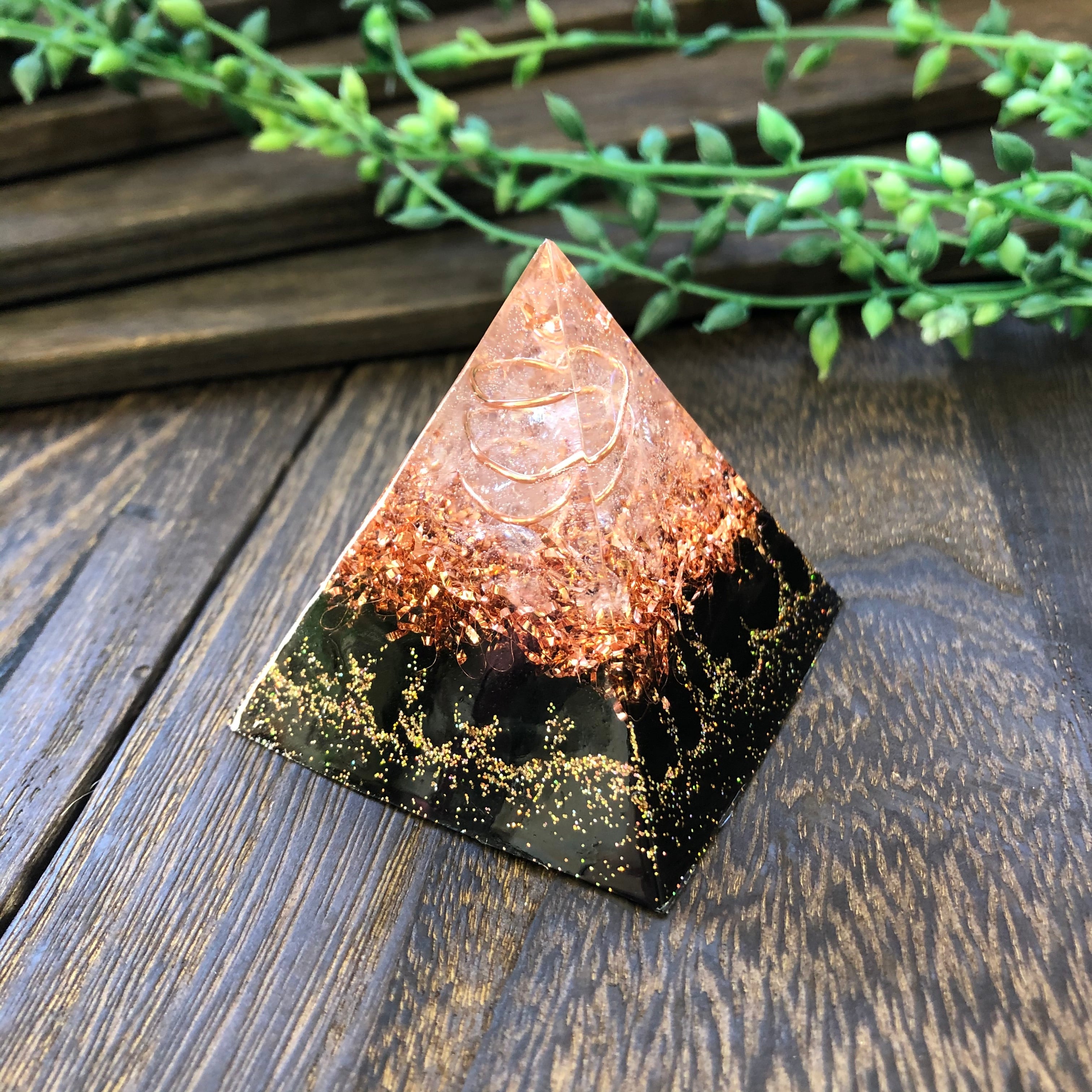 【最強の魔除け】ピラミッド型Ⅱ オルゴナイト 黒水晶 モリオン