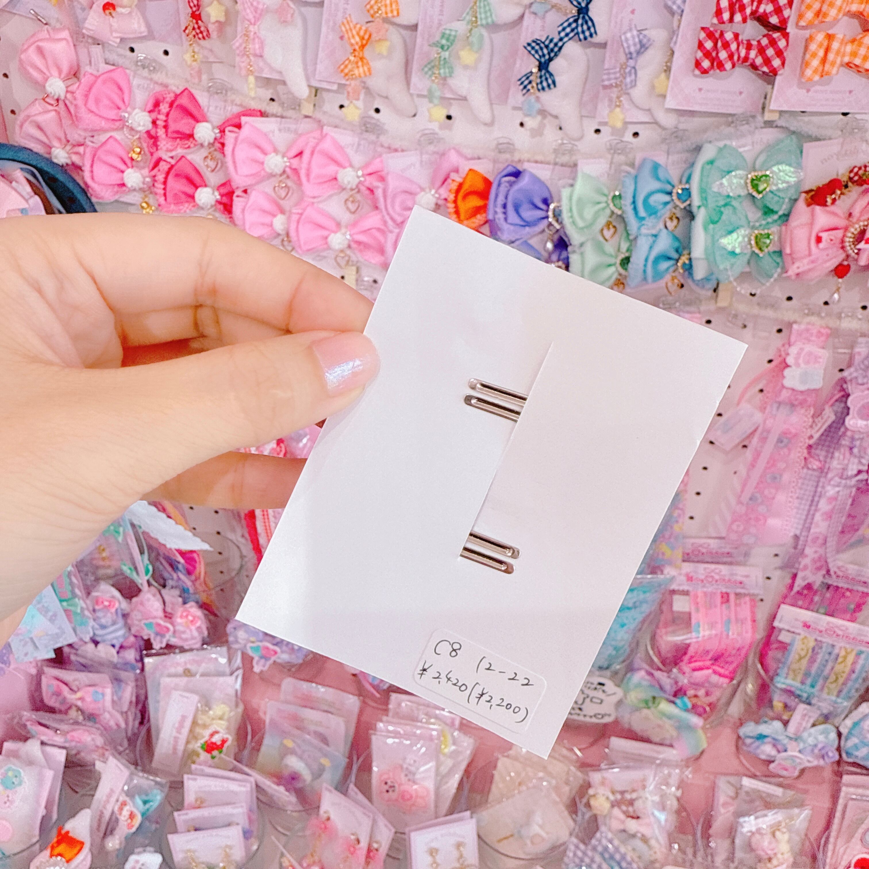 【C8】12-22立体リボンツインヘアクリップ