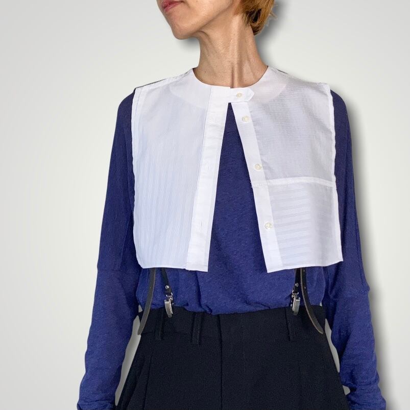 ZOZOTTE tenui series / tuke-eri / つけ襟 / ホワイトパッチワーク&チェック柄