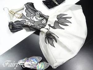 ★送料無料★シルク20％☆9号☆黒の刺繍が魅力的なワンピ(OPN6194)