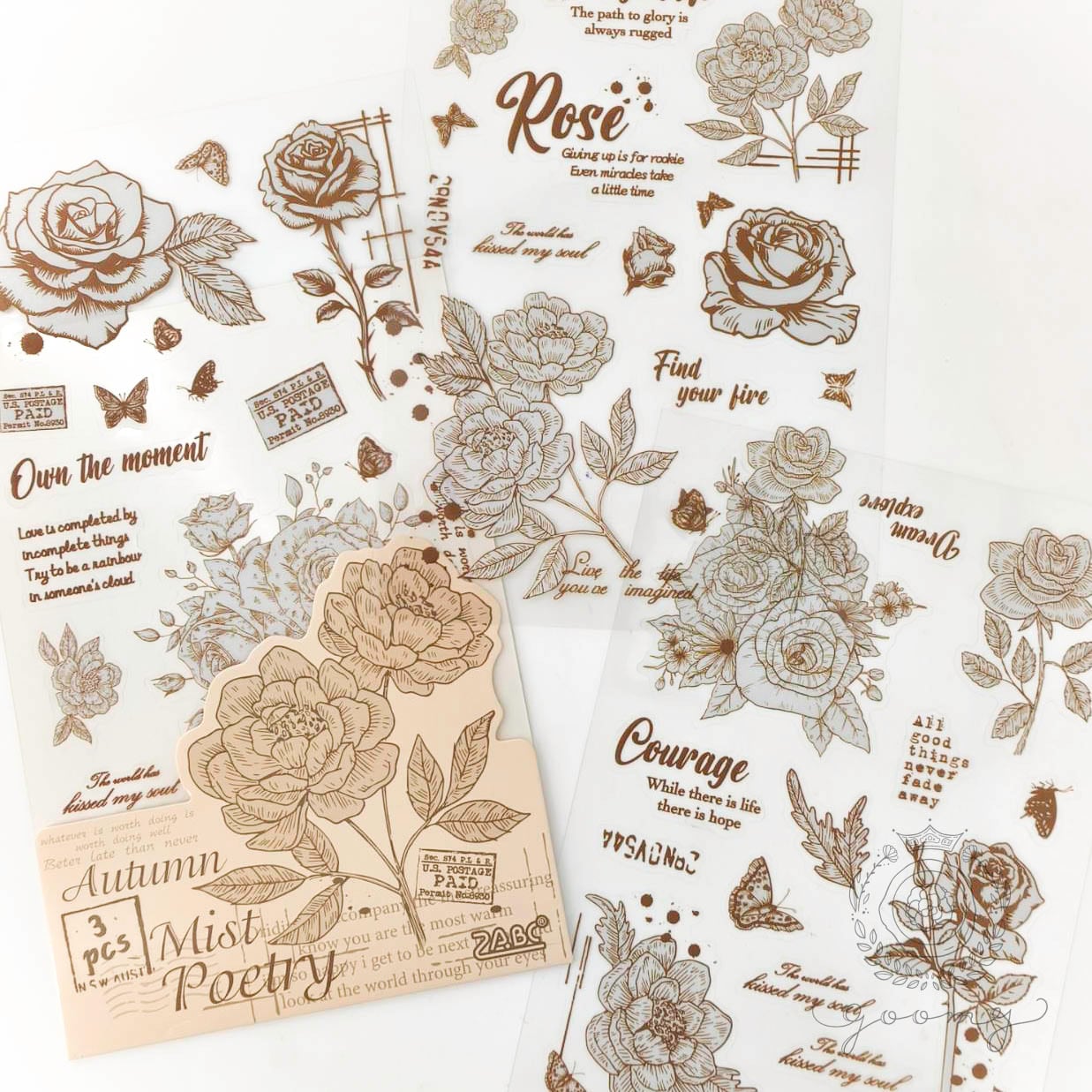 3枚入りシールシート Flower Poetry1 <S823>