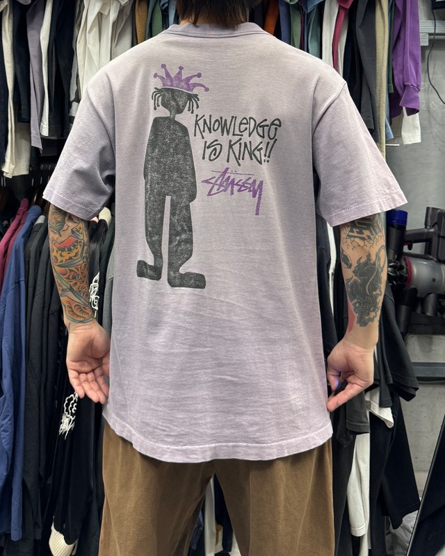 【Special!!】90’s old stussy Shadow Man Design Tee “黒タグ” “シャドーマン” “Knowledge is King!!”【高円寺本店】