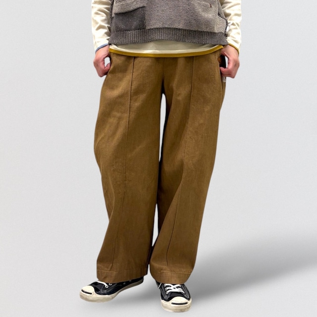 vm 8oz slub denim wide straight-leg pants