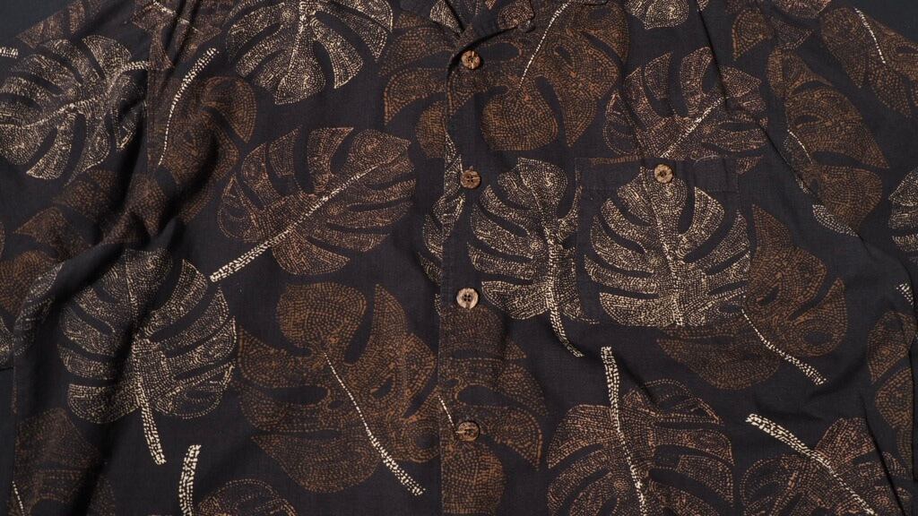 Decadent Fallen leaves full pattern Open collar ss shirt