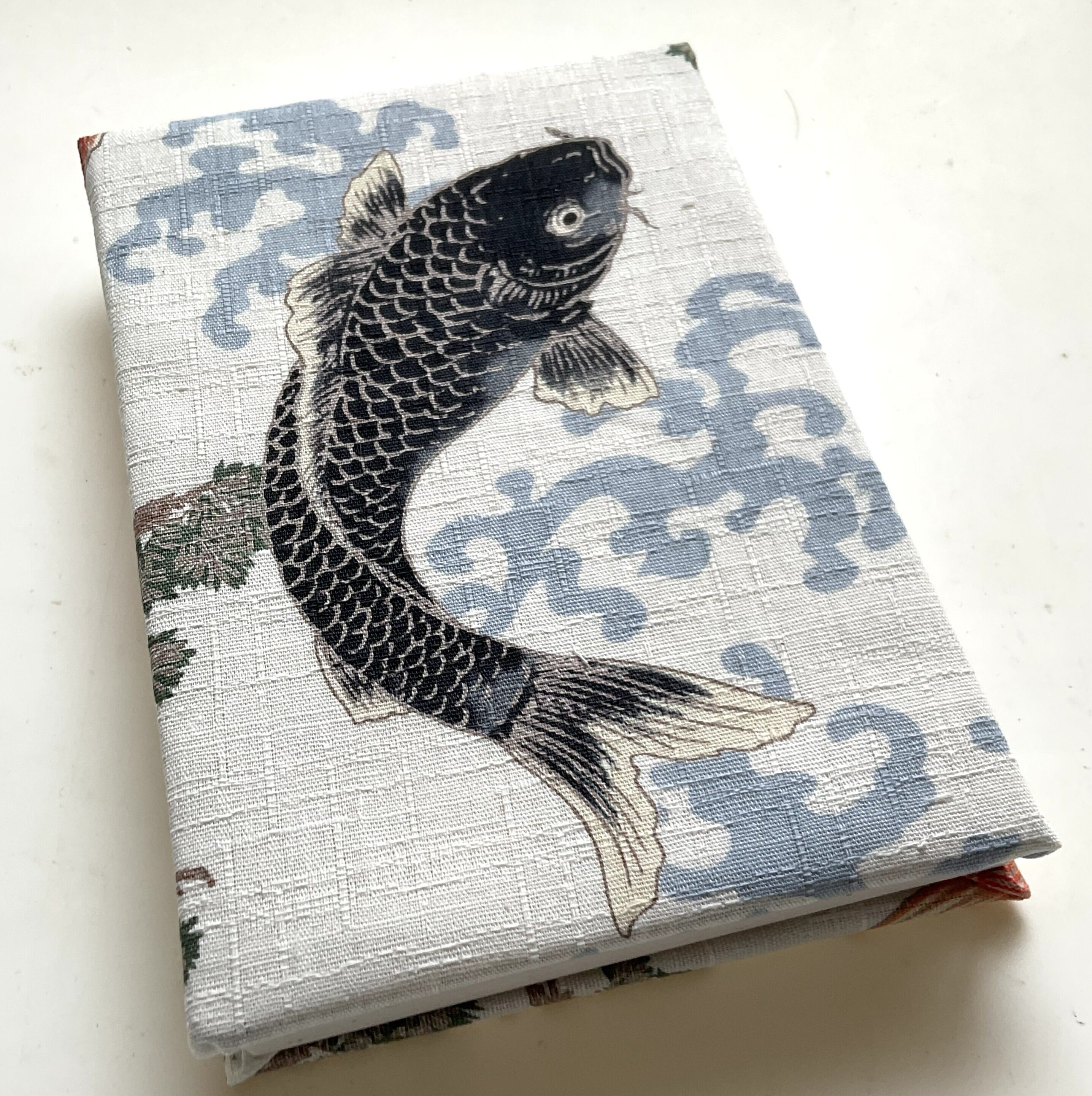 御朱印帳【布×木】「鯉と松」小判