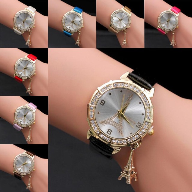 新ファッションブランドの時計の女性腕時計クォーツシンプルな白時計バックルレザーストラップ腕時計女性の誕生日ギフト愛好家 # D