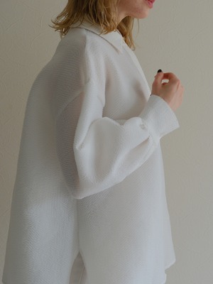 sheer jacquard shirt (white)
