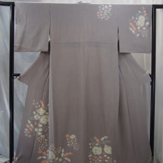 訪問着】藤色縮緬地辻が花柄の着物 | ひふみ屋