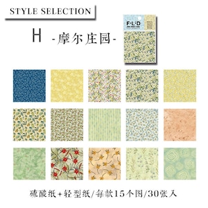 H25 自然 蝶 素材紙 紙もの 全8種 30枚 レトロ ヴィンテージ風 ましかく 硫酸紙 植物 花 鳥 海外 コラージュ素材