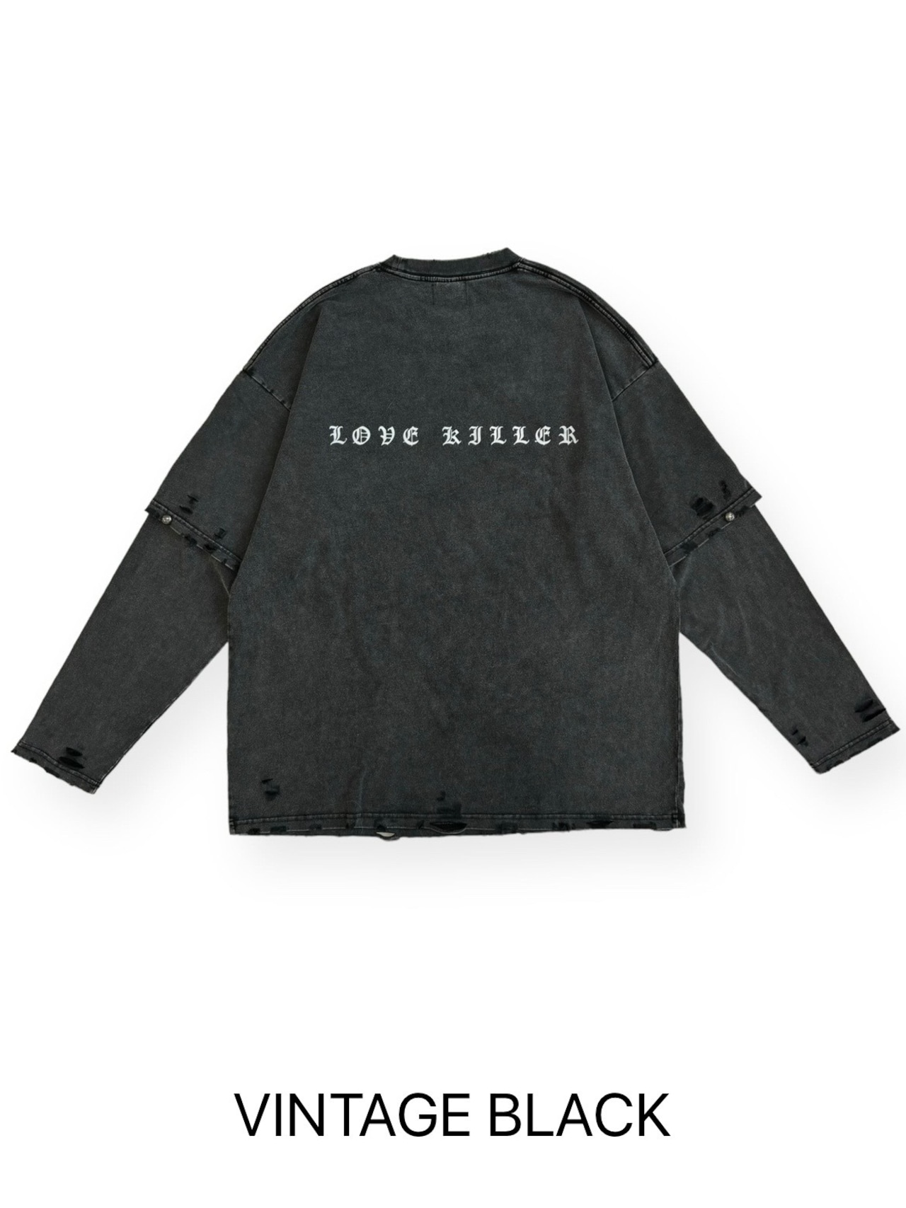 【LOVE KILLER Original Custom】Killer heart barbed wire layered Long T